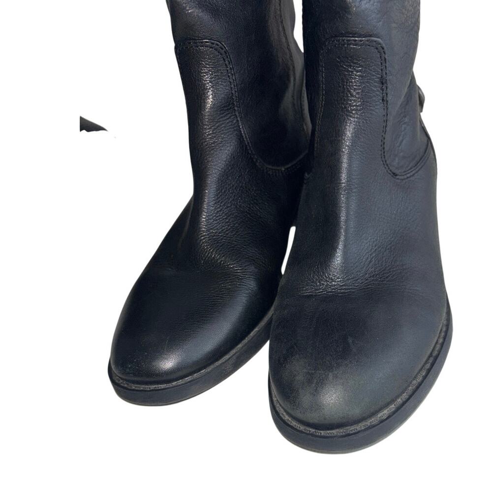 Arturo Chiang Black Leather Tall Riding Boots Size 7 - Picture 8 of 13